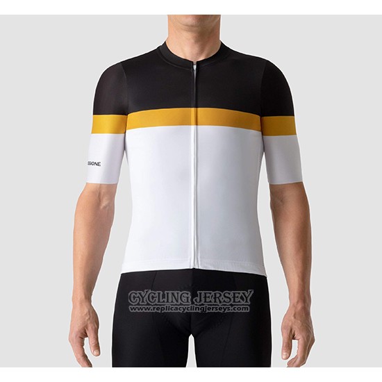 2019 Cycling Jersey La Passione Black Yellow White Short Sleeve And Bib Short